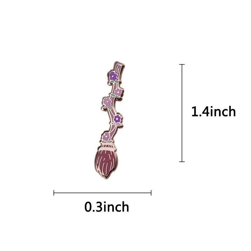 Witch Lapel Pin Collection Magic Broomstic Brooch Ice Cream Mug Frappuccinoo Badge Witches Welcome Jewelry Viralgem Store