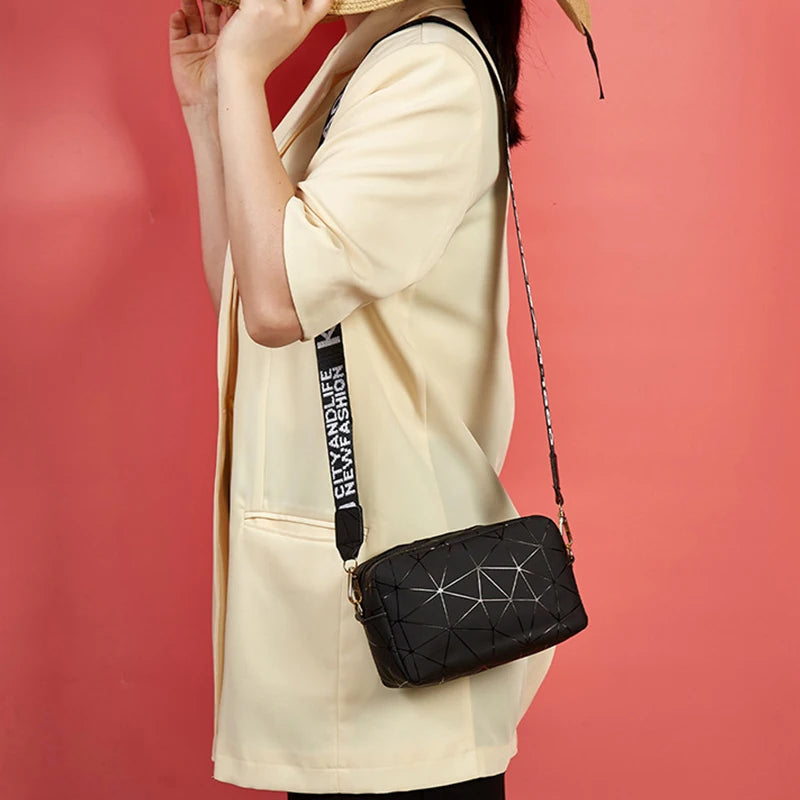 Yogodlns Fashion Laser Shoulder Messenger Bag Female Small Square Bag PU Leather Crossbody Bag Trendy New Satchel Bag Bolsa Viralgem Store