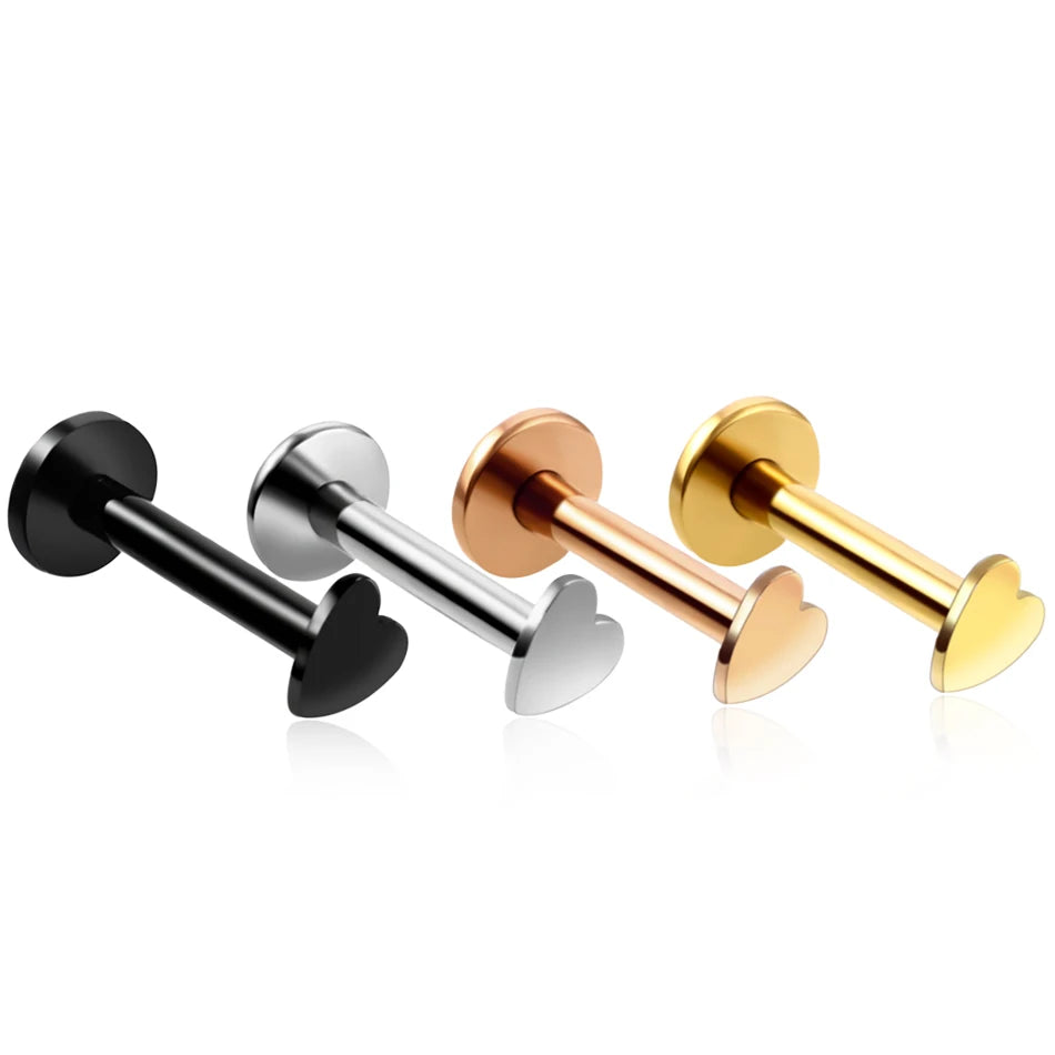 1Pc 20G-16G 1.5-4mm Gem Crystal Monroe Lip Stud Ring Tragus Helix Conch Cartilage Earring Piercing Steel Lip Labret Piercing Set