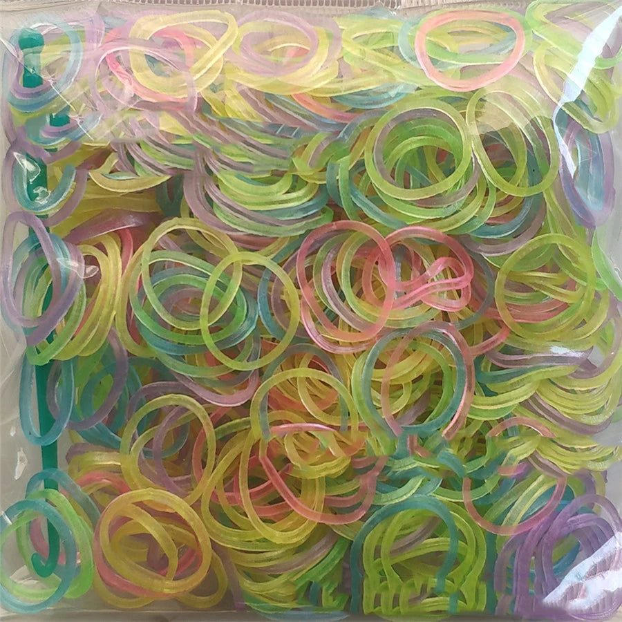 600 Rubber Loom Bands Girl Gift For Children Elastic Band For Weaving Lacing Bracelet Toy Gum Bracelets DIY Material Accessories