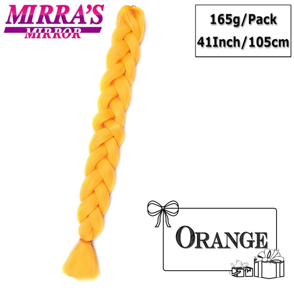 82 Inch Pure Color Jumbo Braiding Hair Extensions Synthetic Braids Ombre Hair For Box Braid Support Wholesale Mirra’s Mirror