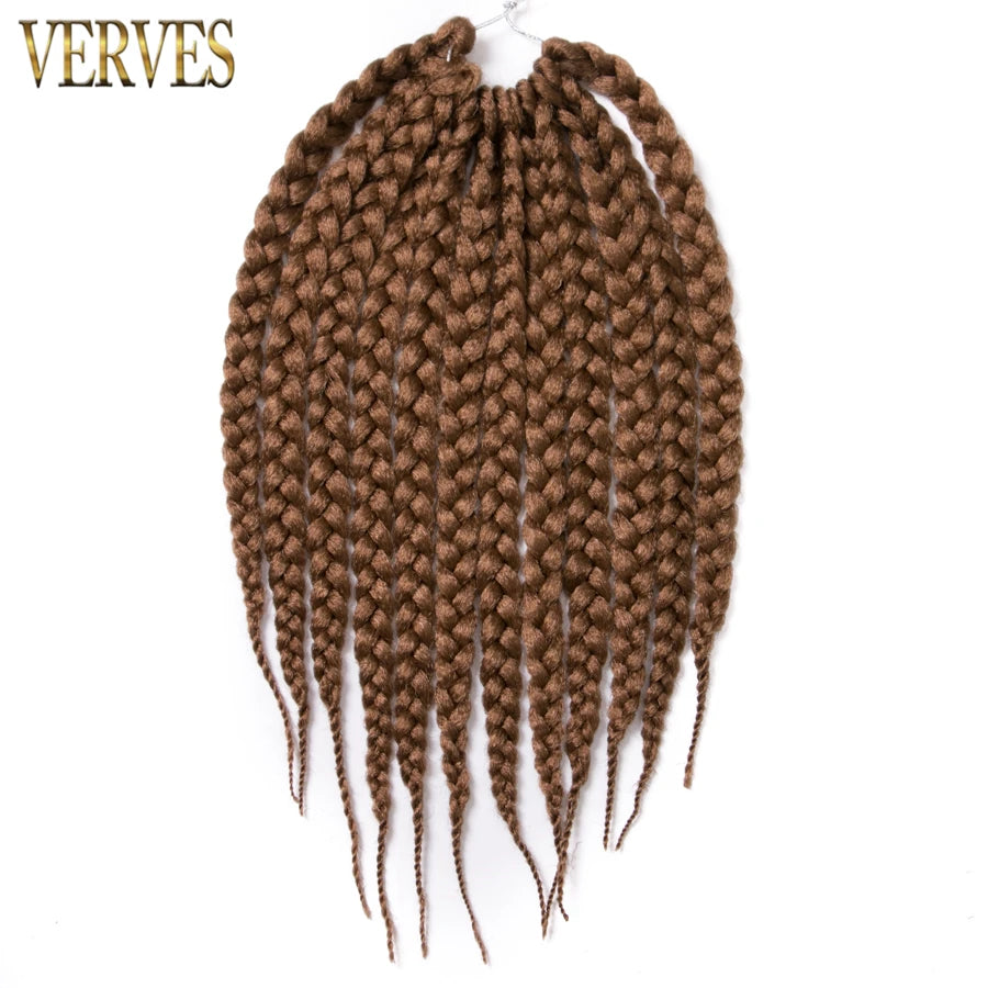 VERVES Short Box Braids Synthetic 5 Piece/Pack Crochet Hair Pre-Looped Braiding Extensions 14 inch for Asian Women Black Brown Viralgem Store