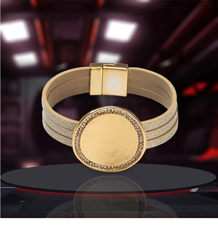 WYBU Wrap Leather Bracelets for Women Fashion Metal Leather Bracelet Charm Couple Wholesale Jewelry Dropshiping