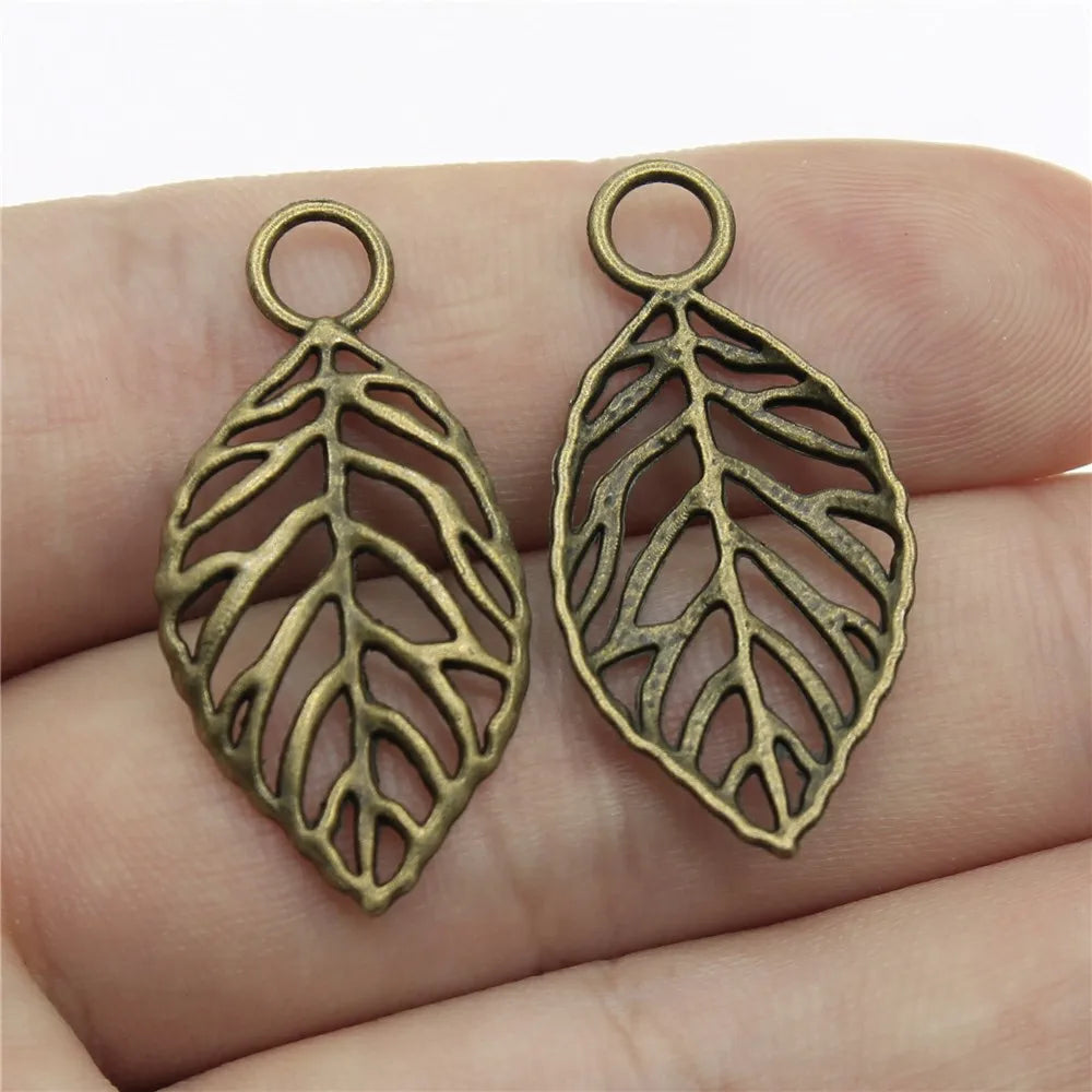 10pcs Tree Branch Pendant Charms Antique Bronze Color Branch Leaves Charms Jewelry DIY Branch Charms For Bracelet Making