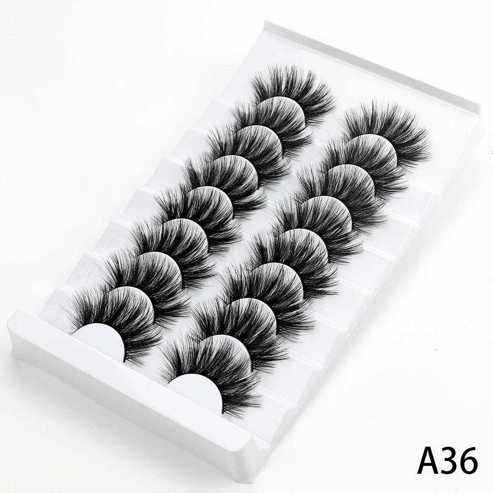 5/7/8 pairs 3D mink Lashes ,soft fluffy natural false eyelashes，individual eyelash extension, makeup tools lashes wholesale