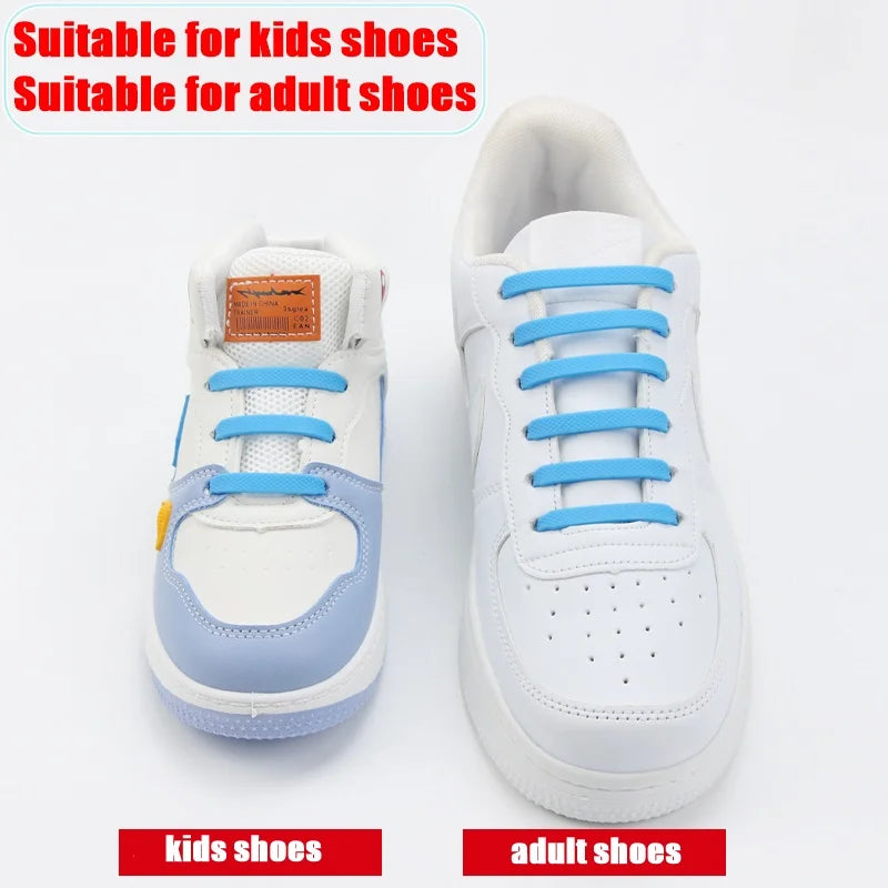 2024 New Silicone Elastic Shoelaces Fashion Unisex Athletic No Tie Shoe Lace All Sneakers Color Shoelaces for Kids and Adults