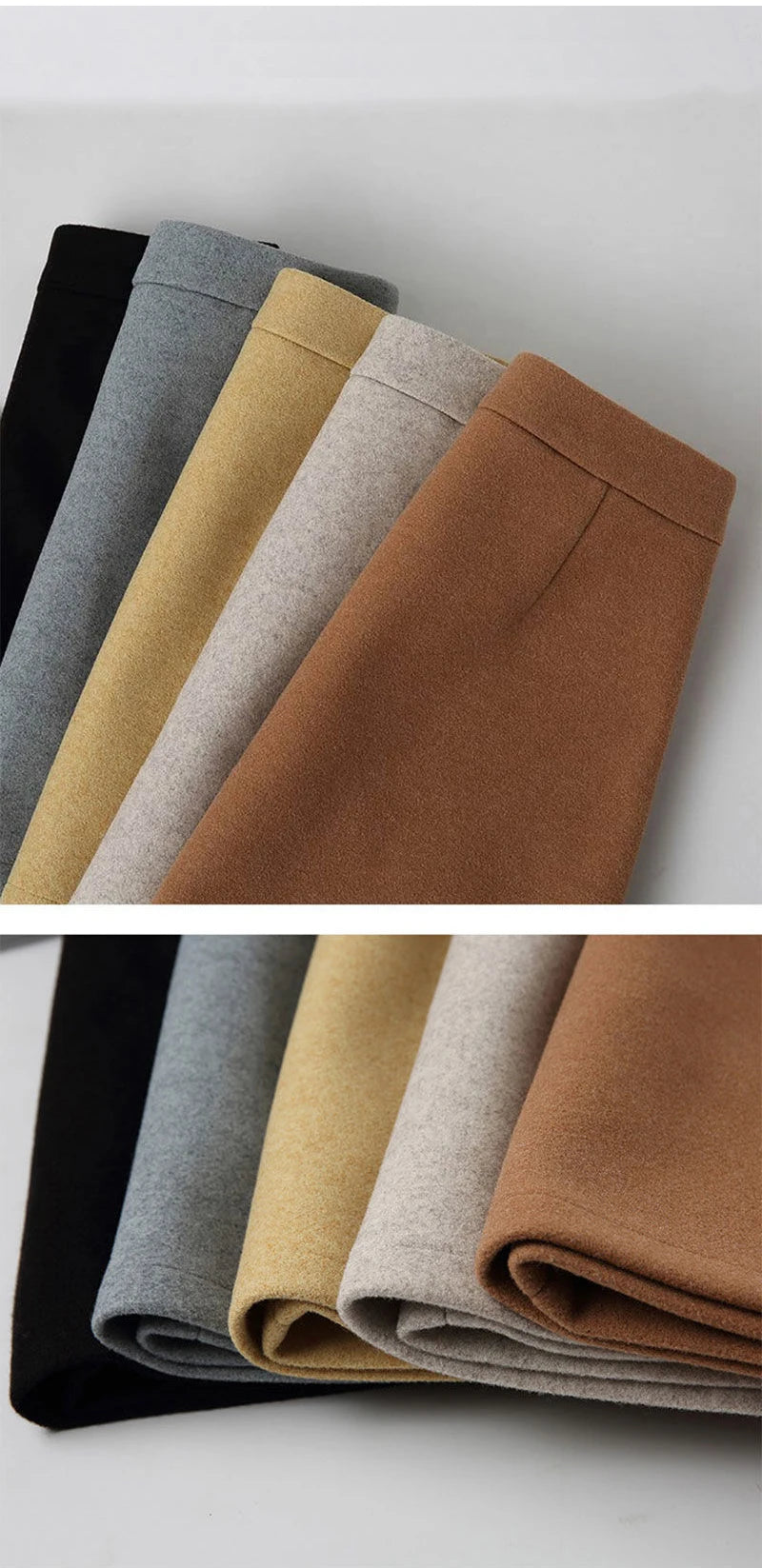 Woolen Skirt Women Winter Autumn Mini Skirts A Line Wrap Hip Korean Fashion A Line Harajuku Faldas Black Skirt