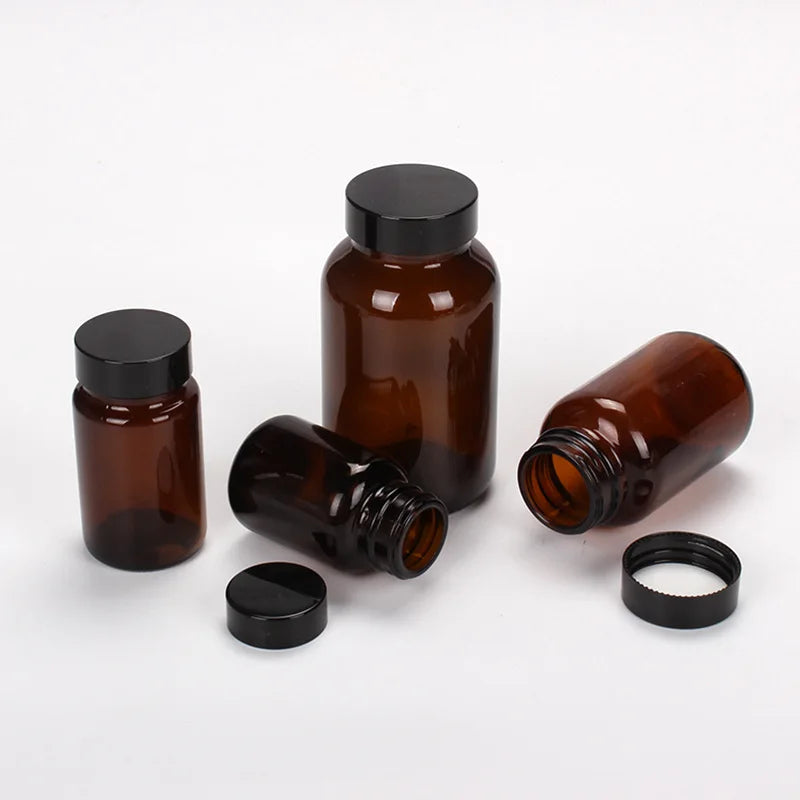 12-200ML Big Head Amber Brown Glass Bottle Aromatherapy Liquid For Essential Basic Massage Oil Pipette Bottles Refillable