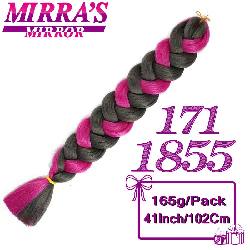 82 Inch Pure Color Jumbo Braiding Hair Extensions Synthetic Braids Ombre Hair For Box Braid Support Wholesale Mirra’s Mirror