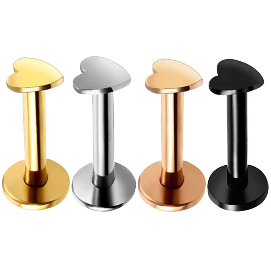 1Pc 20G-16G 1.5-4mm Gem Crystal Monroe Lip Stud Ring Tragus Helix Conch Cartilage Earring Piercing Steel Lip Labret Piercing Set