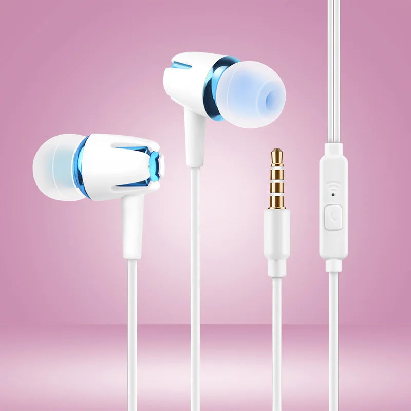 Universal 3.5mm Wired Noise Cancelling Stereo In-ear Earphone Phone Headset with Mic for Android Phone PC Music call Accessories