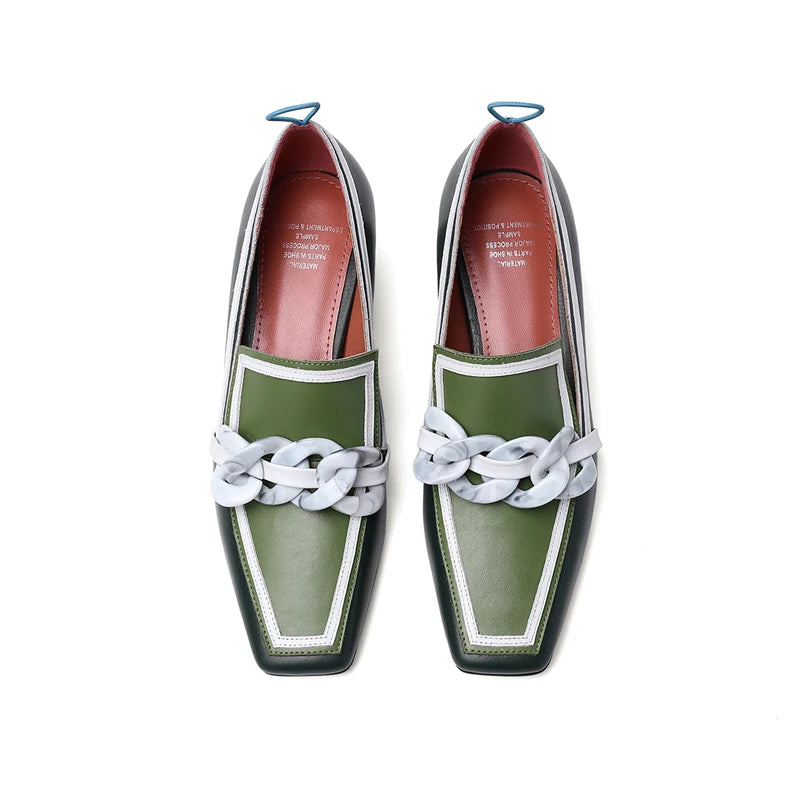 2020 Summer Women Chunky Pumps Thick High Heel Slip-On Waterproof Loafers Shoes Casual Vintage Square Toe Ladies Suit Shoes