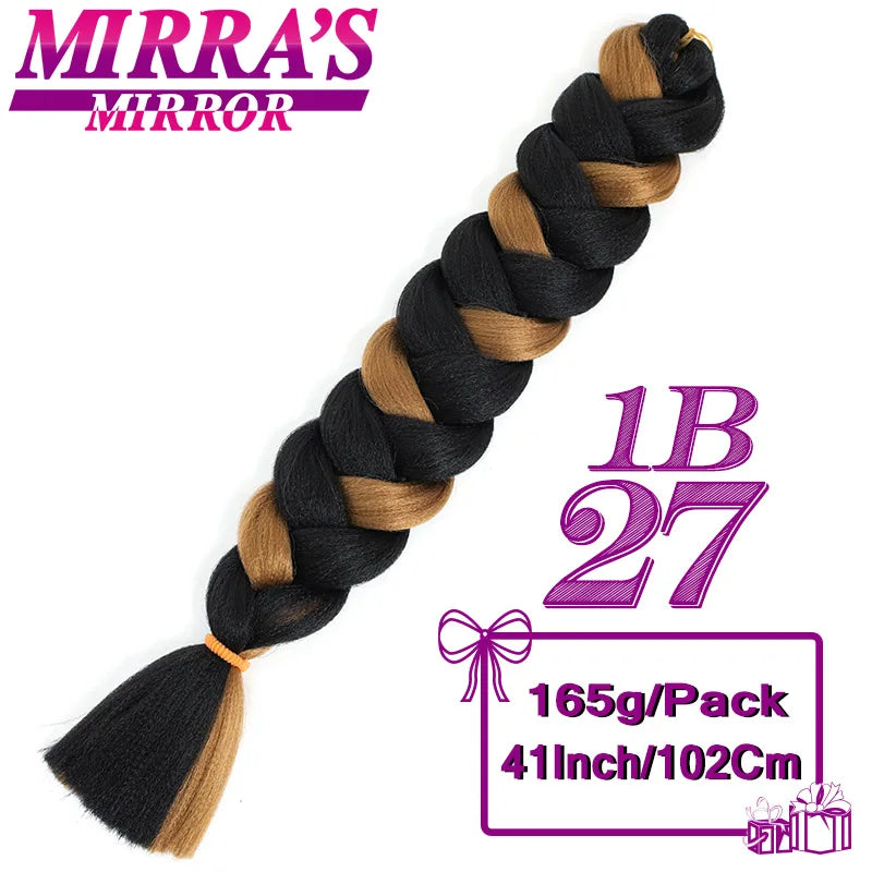 82 Inch Pure Color Jumbo Braiding Hair Extensions Synthetic Braids Ombre Hair For Box Braid Support Wholesale Mirra’s Mirror