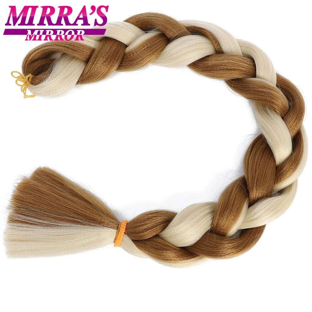 82 Inch Pure Color Jumbo Braiding Hair Extensions Synthetic Braids Ombre Hair For Box Braid Support Wholesale Mirra’s Mirror