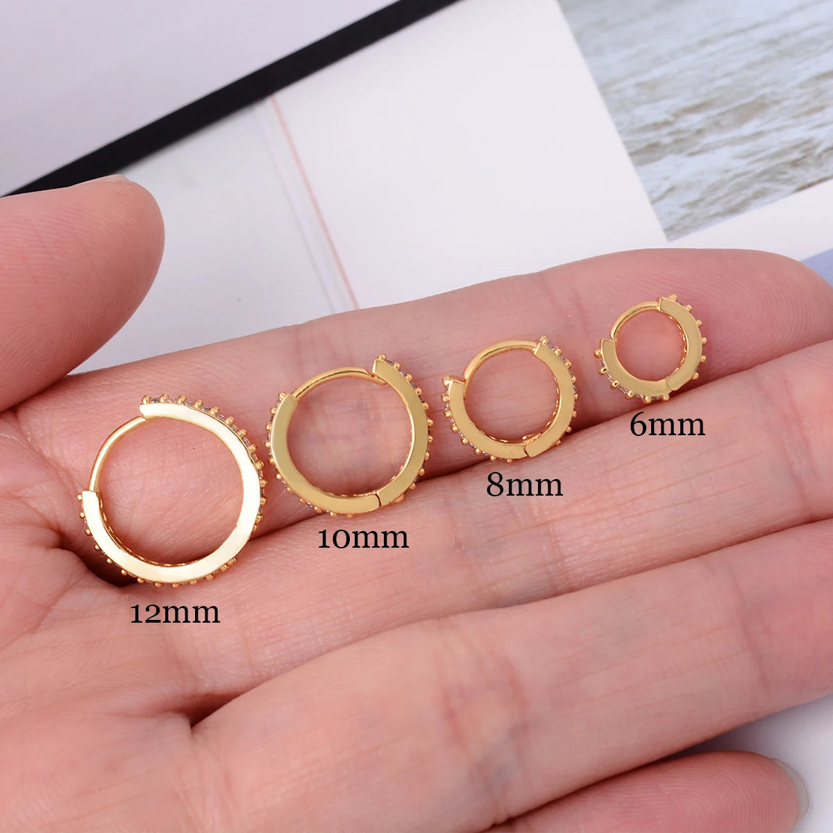 1 Pcs Fashion Exquisite Crystal Zircon Hoop Earrings for Women Rainbow Cartilage Helix Tragus Earring Stud Body Piercing Jewelry Viralgem Store