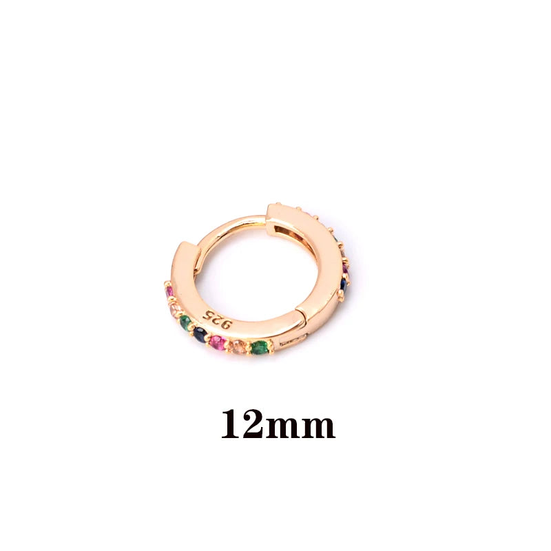 1 Pcs Fashion Exquisite Crystal Zircon Hoop Earrings for Women Rainbow Cartilage Helix Tragus Earring Stud Body Piercing Jewelry Viralgem Store