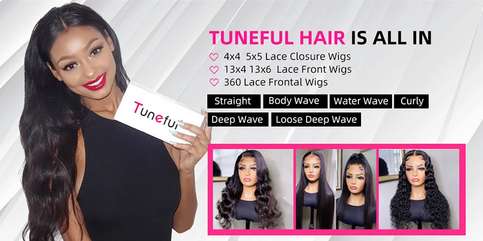 Tuneful 13x6 Lace Frontal Human Hair Wigs Straight 30 Inch Pre Plucked HD Lace Front Human Hair Wigs Glueless Wigs Ready To Wear Viralgem Store