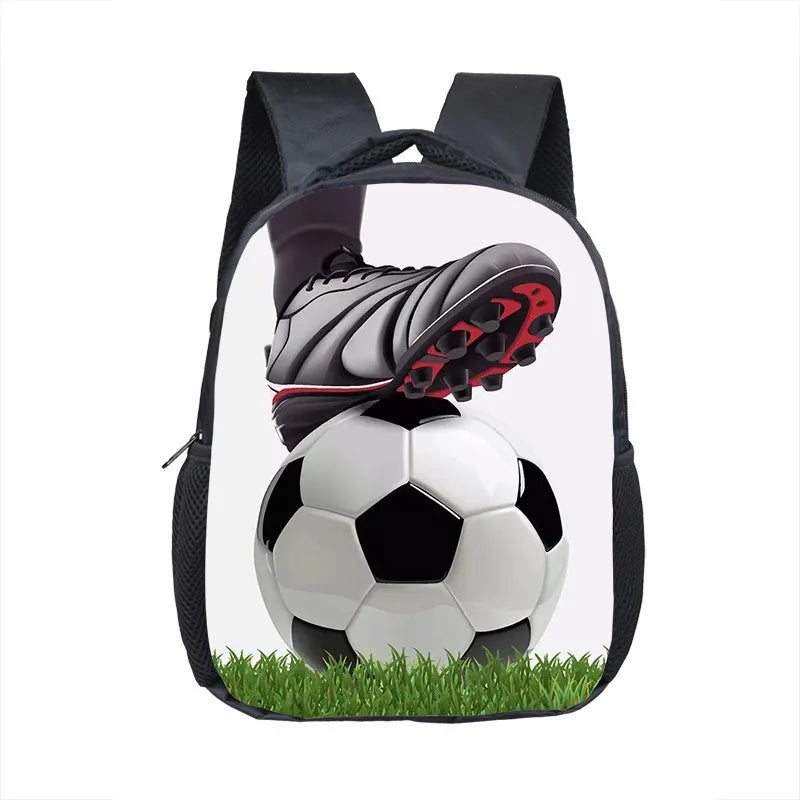 12 Inch Cool Soccerly / Footbally Print Backpack for 2-4 Years Old Kids Children School Bags Small Toddler Bag Kindergarten Bags