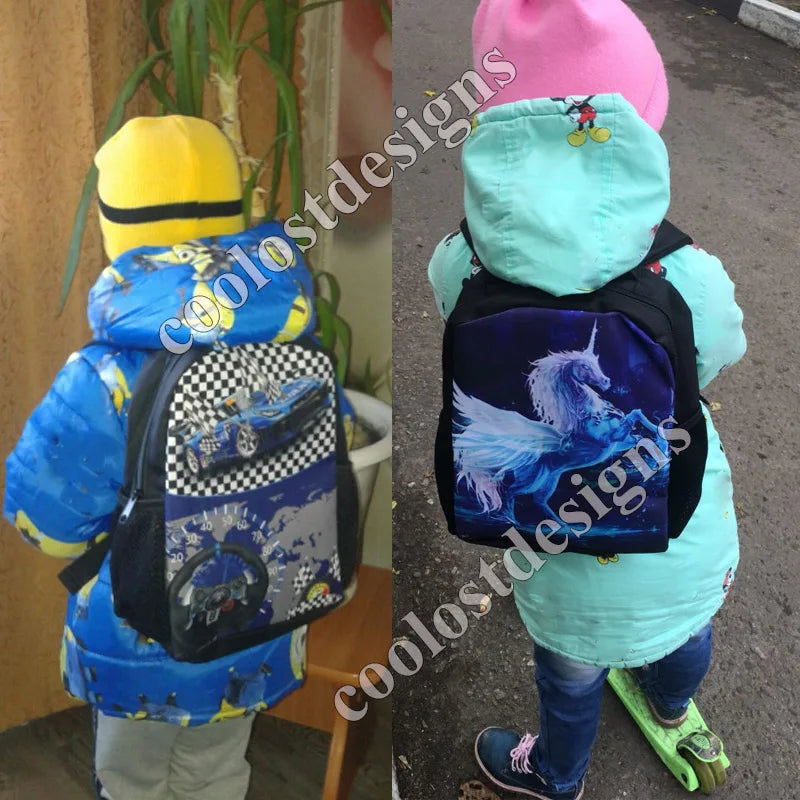 12 Inch Cool Soccerly / Footbally Print Backpack for 2-4 Years Old Kids Children School Bags Small Toddler Bag Kindergarten Bags