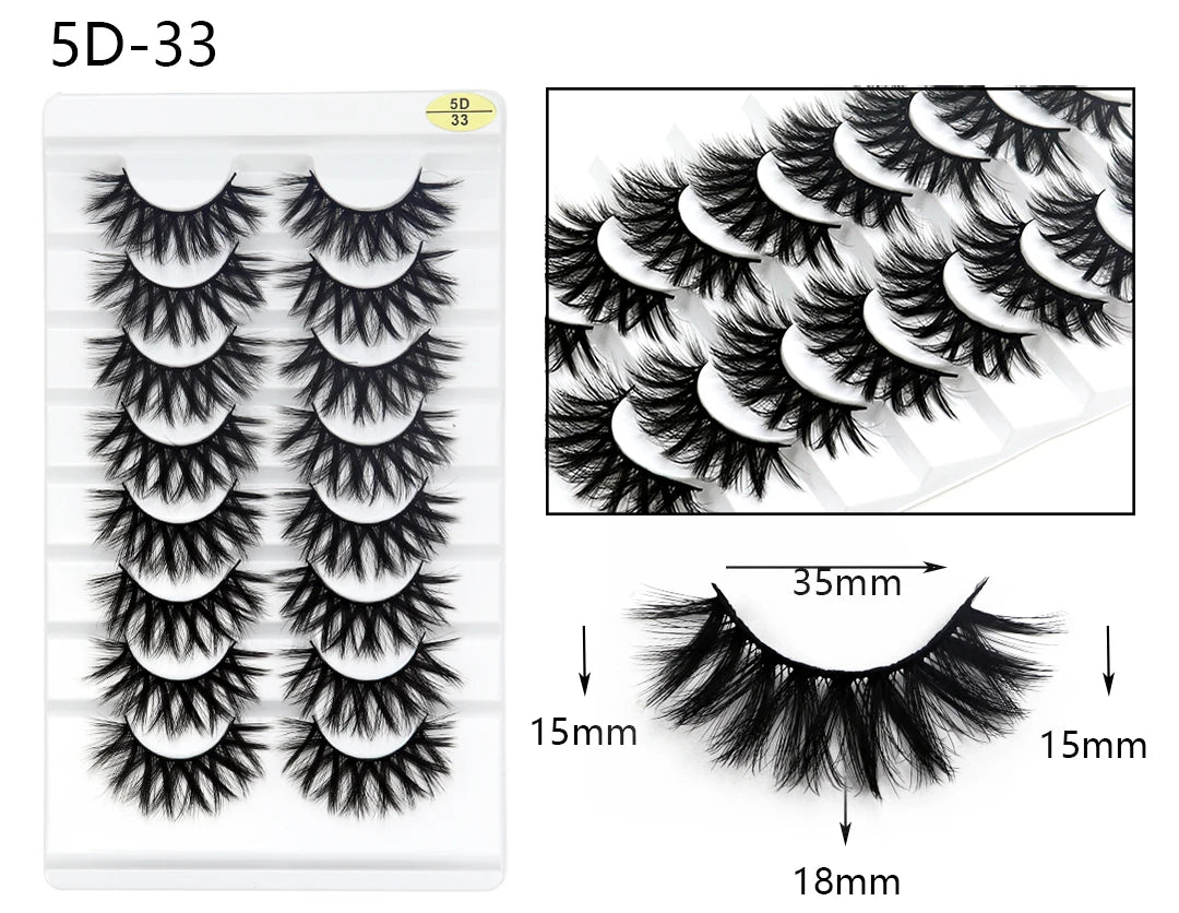 5/7/8 pairs 3D mink Lashes ,soft fluffy natural false eyelashes，individual eyelash extension, makeup tools lashes wholesale
