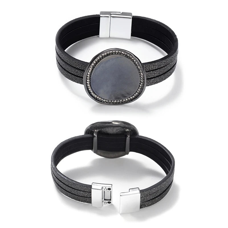 WYBU Wrap Leather Bracelets for Women Fashion Metal Leather Bracelet Charm Couple Wholesale Jewelry Dropshiping