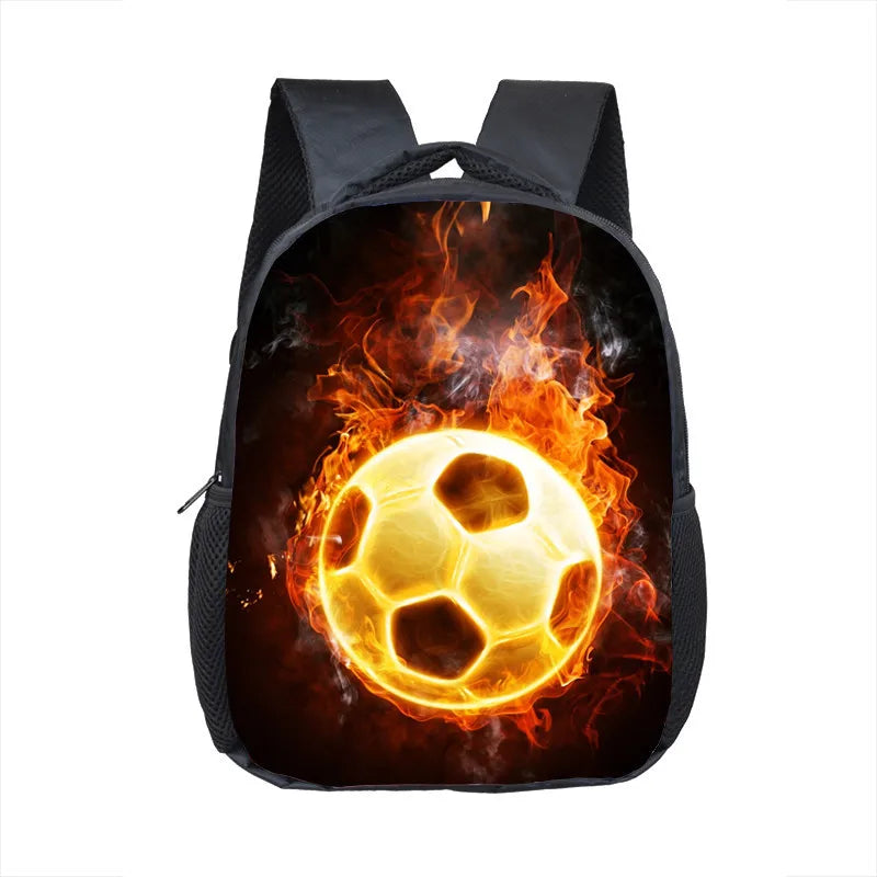 12 Inch Cool Soccerly / Footbally Print Backpack for 2-4 Years Old Kids Children School Bags Small Toddler Bag Kindergarten Bags