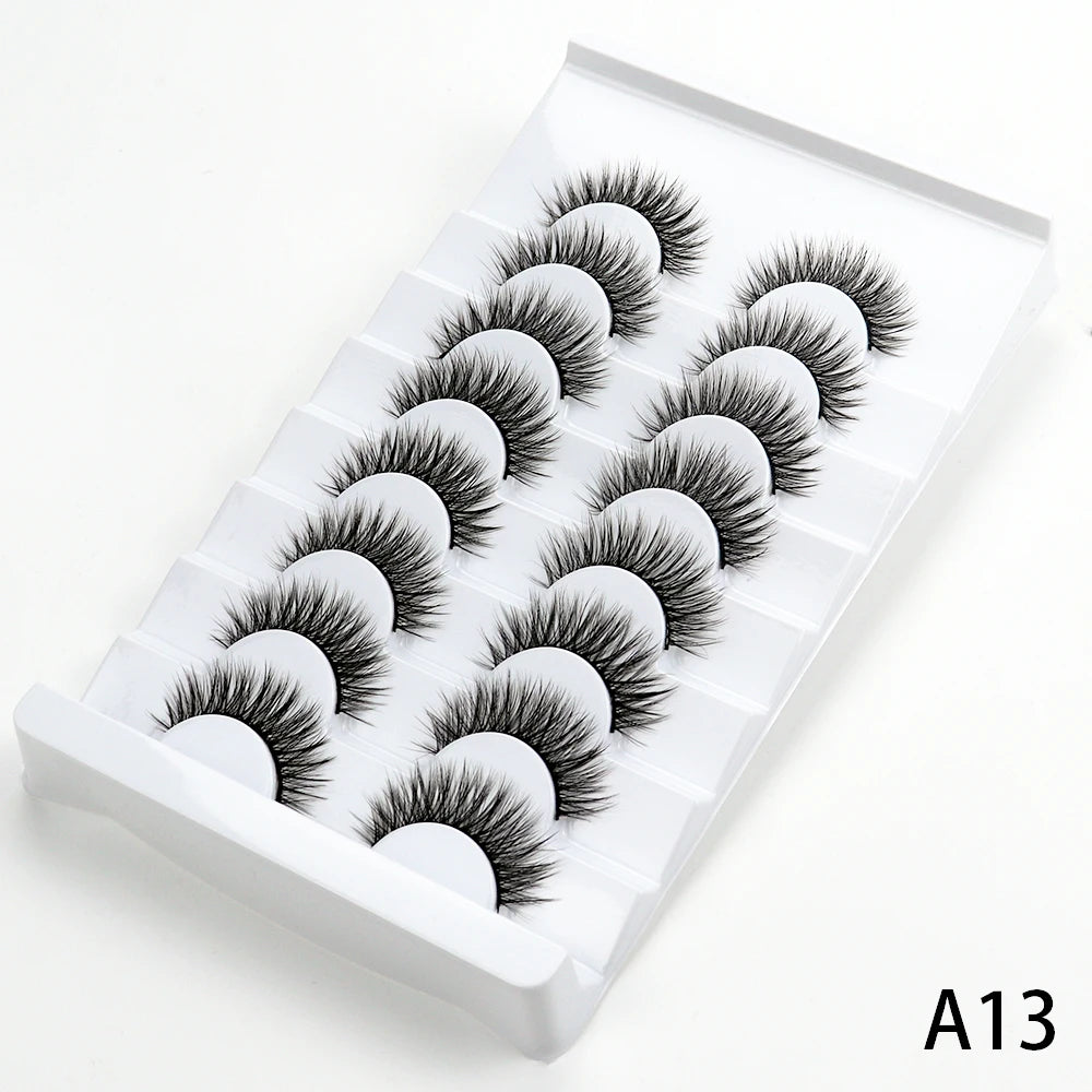 5/7/8 pairs 3D mink Lashes ,soft fluffy natural false eyelashes，individual eyelash extension, makeup tools lashes wholesale