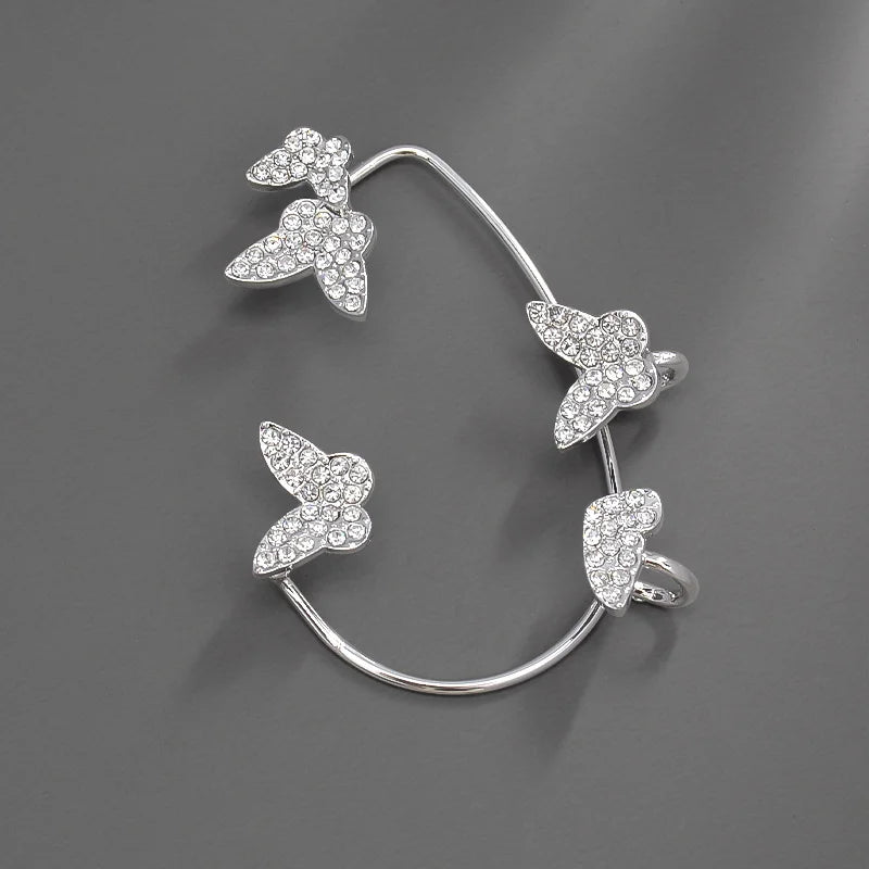 20Style Luxury Shiny Crystal Rhinestone Long Tassel Ear Cuff No Pierced Ear Clip Earrings For Women Wedding Korean Trend Jewelry Viralgem Store