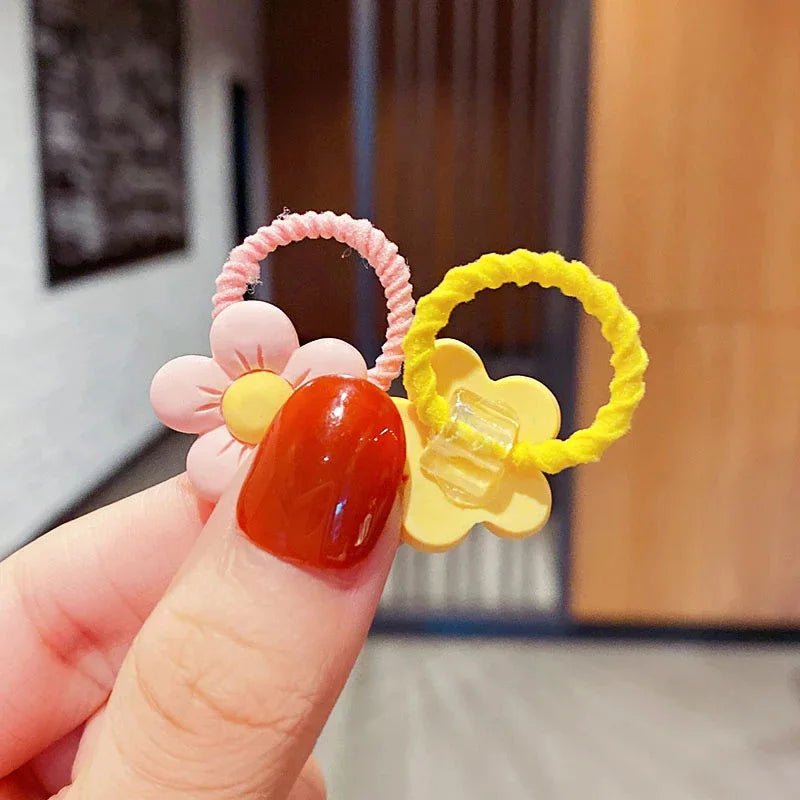 10 Pcs/Set Children Cute Hair Bands Cartoon Flower Elastic Hair Bands Girls Baby Lovely Rubber Bands Gift Kids Hair Accessories Viralgem Store