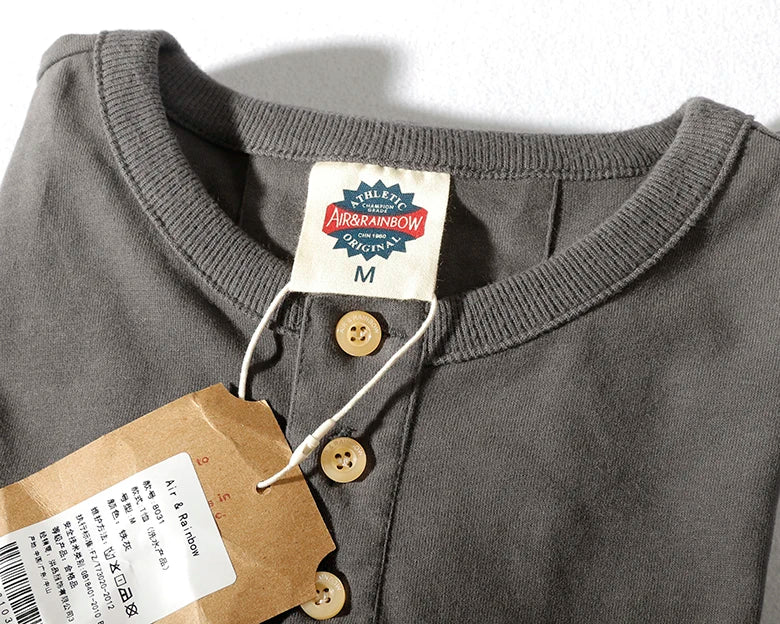 2023 Autumn New Men's Fashion Simple Long Sleeve O-neck Pure Cotton Solid T-shirt Bottomed Shirt Retro American Casual