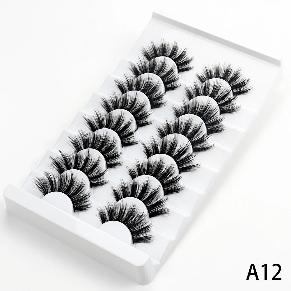 5/7/8 pairs 3D mink Lashes ,soft fluffy natural false eyelashes，individual eyelash extension, makeup tools lashes wholesale