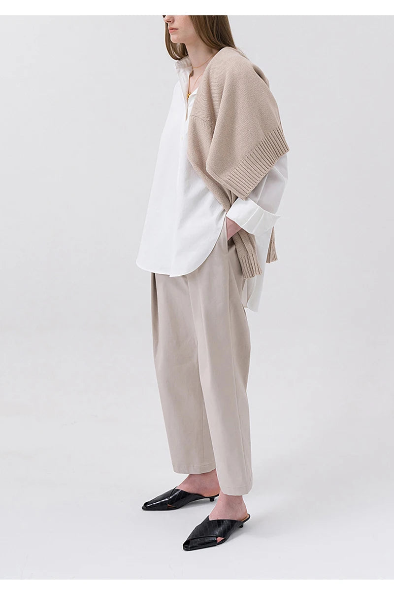 100% Cotton Women's Shirt 2024 Autumn New Solid Color Button Turn-Down Collar Long-Sleeved Casual Loose Ladies OL Shirts Viralgem Store