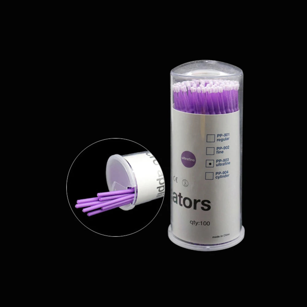 100pcs/lot Micro Brushes Make Up Eyelash Extension Disposable Eye Lash Glue Cleaning Brushes Free Applicator Sticks Makeup Tools