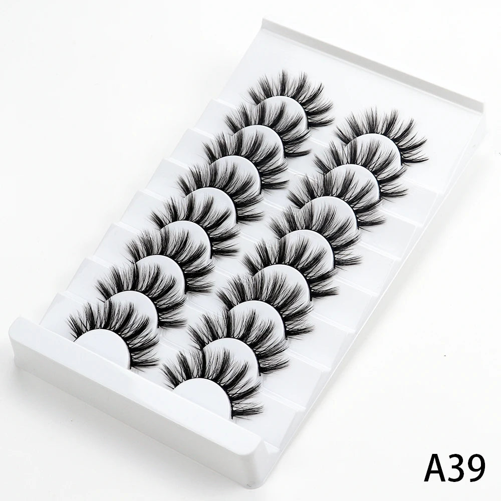5/7/8 pairs 3D mink Lashes ,soft fluffy natural false eyelashes，individual eyelash extension, makeup tools lashes wholesale