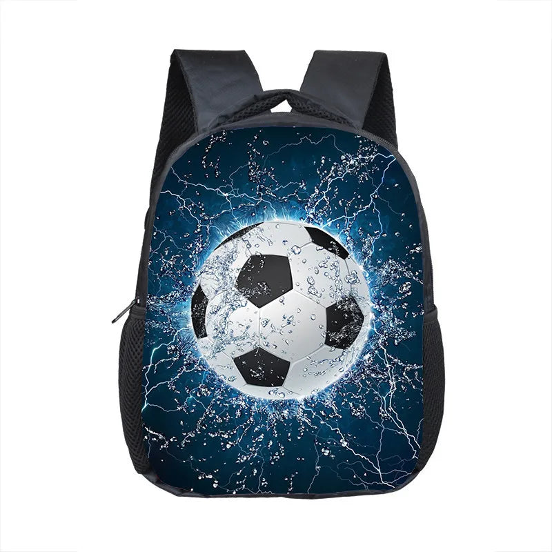 12 Inch Cool Soccerly / Footbally Print Backpack for 2-4 Years Old Kids Children School Bags Small Toddler Bag Kindergarten Bags