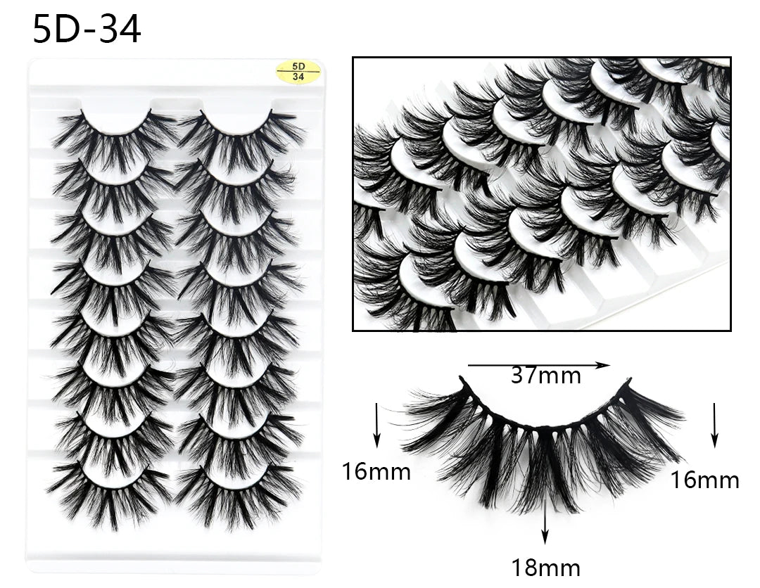 5/7/8 pairs 3D mink Lashes ,soft fluffy natural false eyelashes，individual eyelash extension, makeup tools lashes wholesale