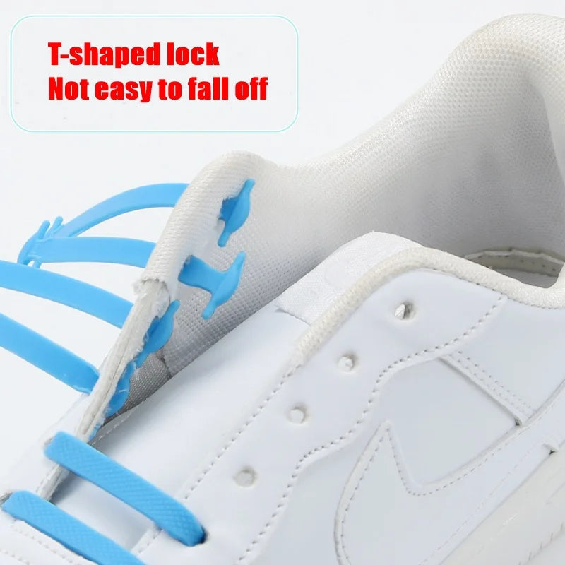 2024 New Silicone Elastic Shoelaces Fashion Unisex Athletic No Tie Shoe Lace All Sneakers Color Shoelaces for Kids and Adults