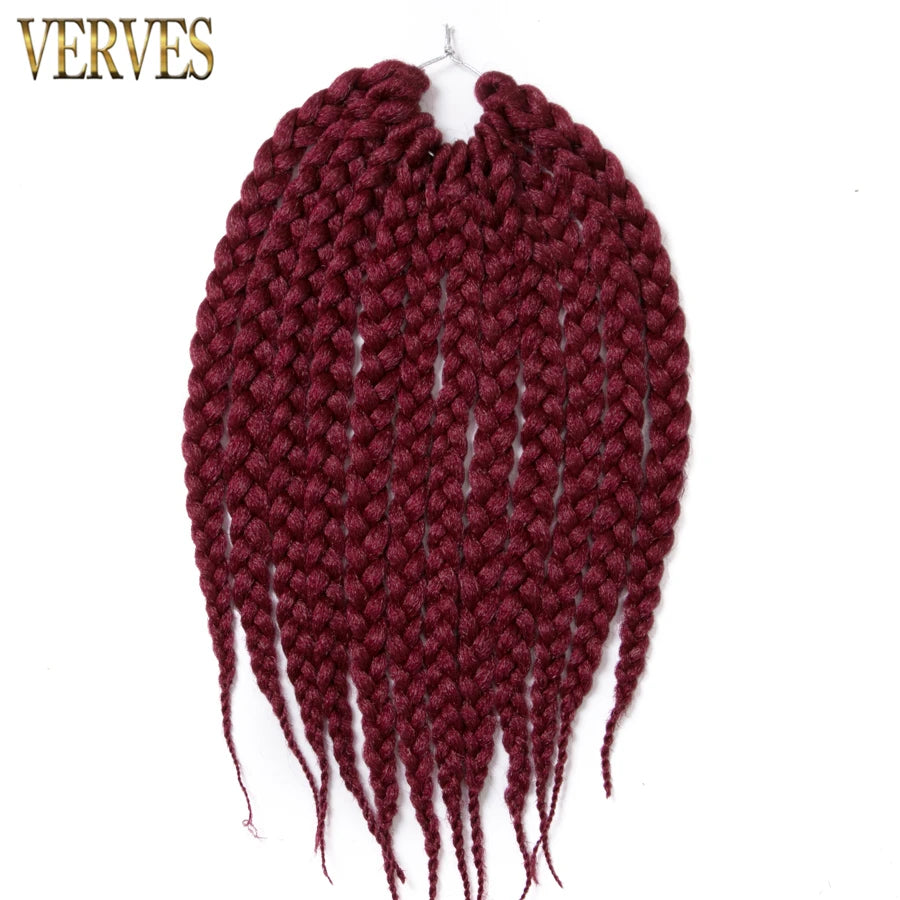 VERVES Short Box Braids Synthetic 5 Piece/Pack Crochet Hair Pre-Looped Braiding Extensions 14 inch for Asian Women Black Brown Viralgem Store