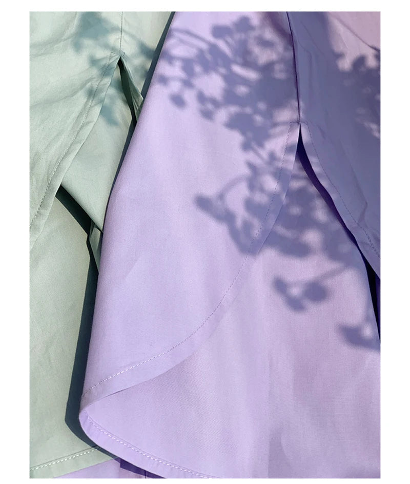 100% Cotton Women's Shirt 2024 Autumn New Solid Color Button Turn-Down Collar Long-Sleeved Casual Loose Ladies OL Shirts Viralgem Store