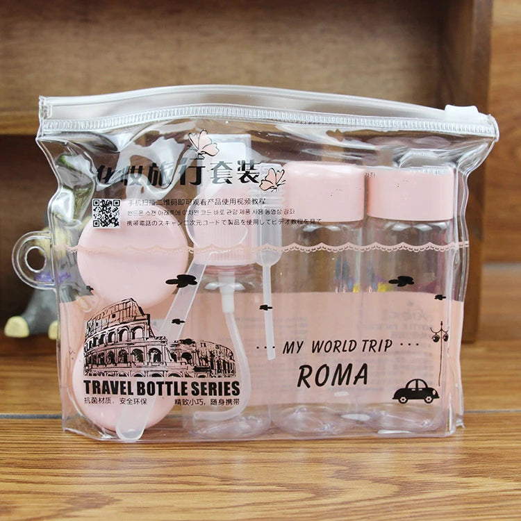 10 pc/Set Travel Mini Makeup Cosmetic Face Cream Bottles Plastic Transparent Empty Make Up Container Travel Accessories