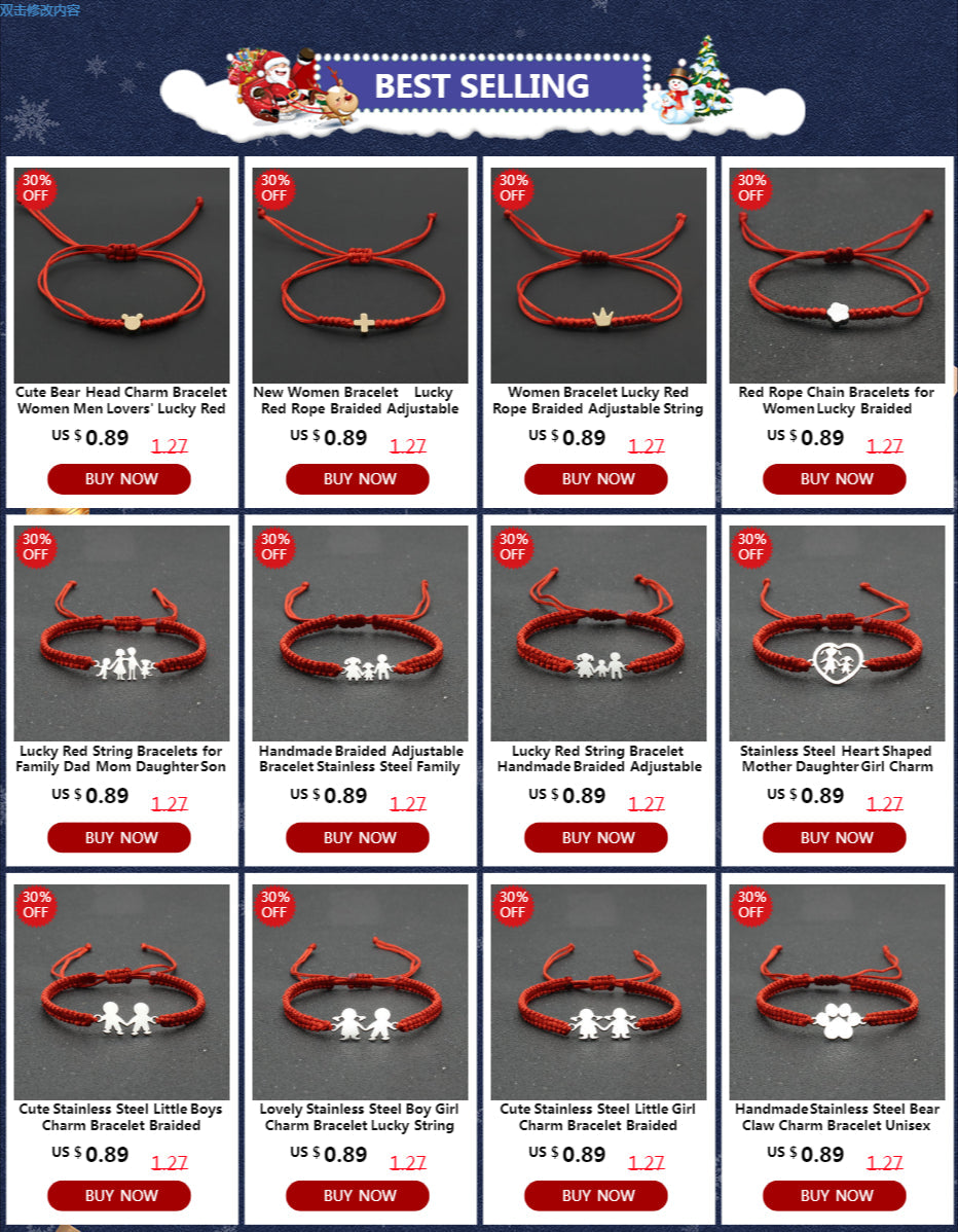 Stainless Steel Cross Charm Bracelet Lovers' Lucky Handmade Braided Adjustable Rope Chain Bracelets for Women Men Couple Jewelry Viralgem Store