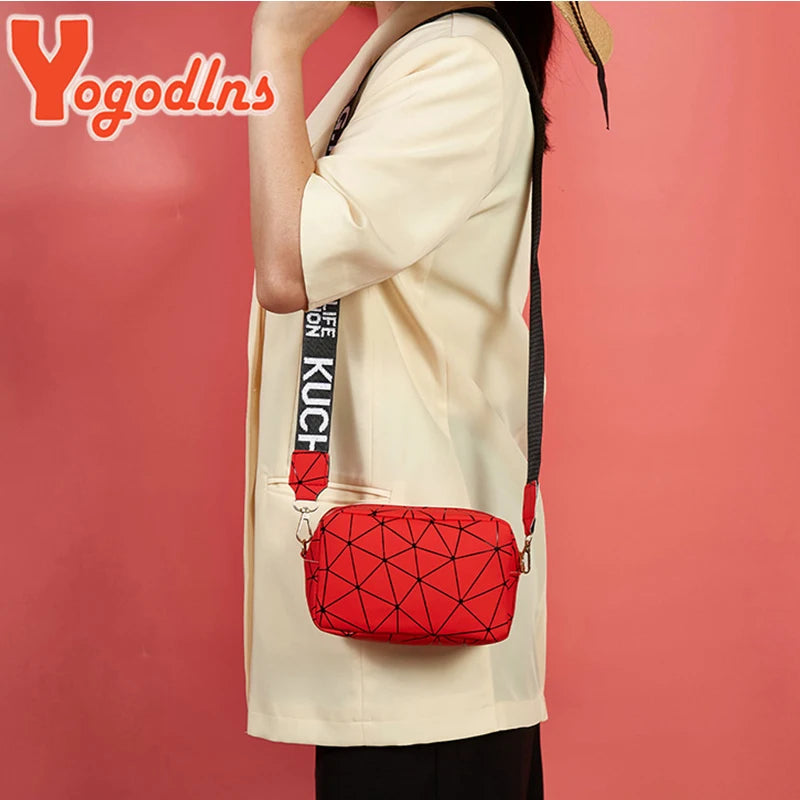 Yogodlns Fashion Laser Shoulder Messenger Bag Female Small Square Bag PU Leather Crossbody Bag Trendy New Satchel Bag Bolsa Viralgem Store