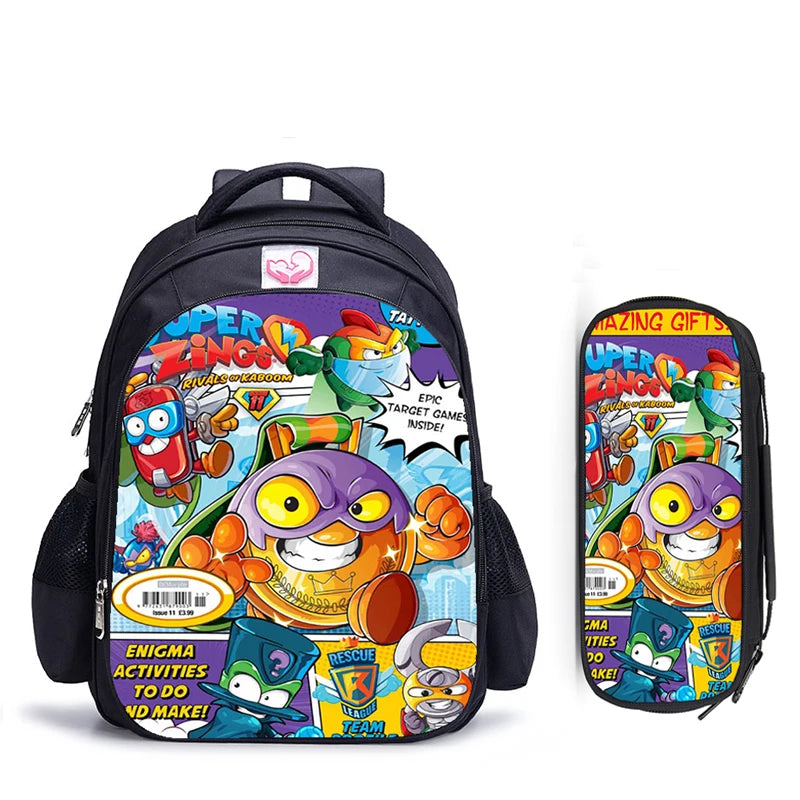 16 Inch Super Zings Children School Bags Orthopedic Backpack Kids School Boys Girls Mochila Infantil Catoon Bags Gift