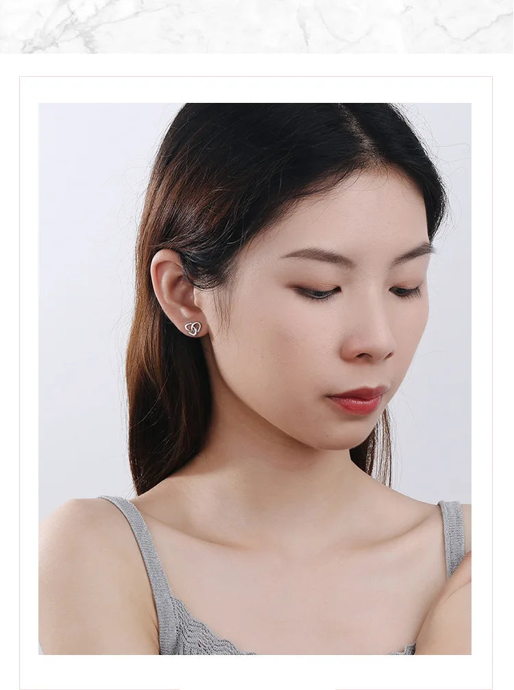 925 Sterling Silver Love Heart Stud Earrings For Women Luxury Designer Jewelry Best Selling   GaaBou