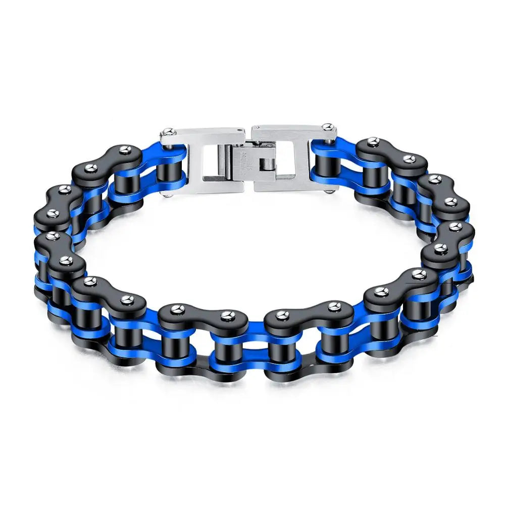 Stainless Steel Biker Chain Bracelet Mens Bracelet Link Chain Motorcycle Bicycle Style Bracelets Fashion Punk Bangles Jewelry