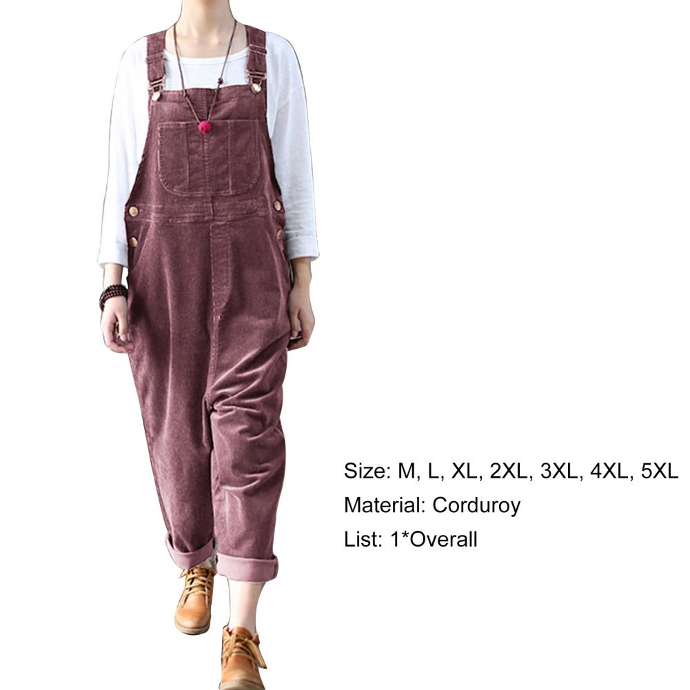 Winter Corduroy Jumpsuit Women Wide Leg Overalls Solid Color Loose Sleeveless Wide Leg Jumpsuit combinaison femme Комбинезоны Viralgem Store