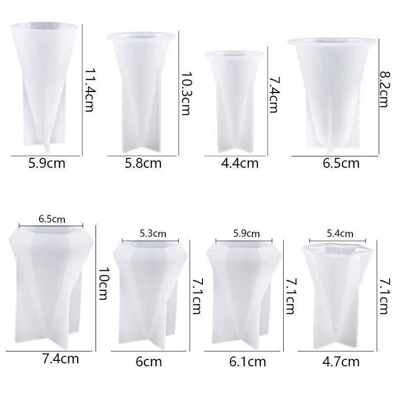 8Styles Ring Holder Cone Resin Molds Pyramid Silicone Mold for Resin Casting DIY Jewelry Ring Display Stand Candle Making Crafts