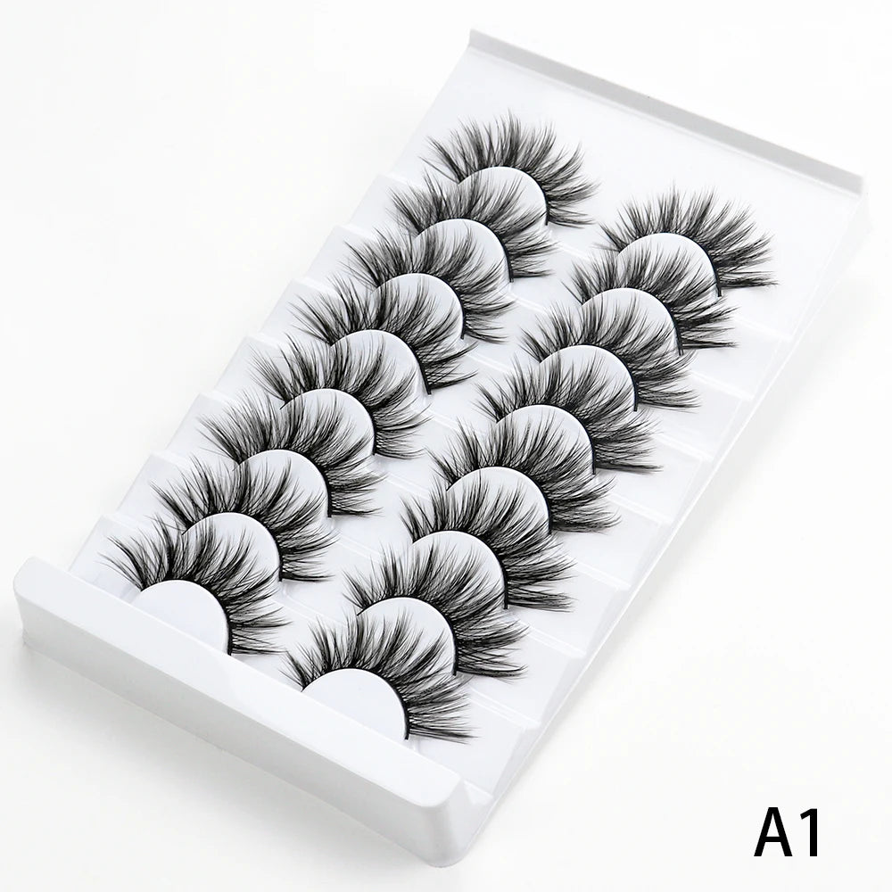 5/7/8 pairs 3D mink Lashes ,soft fluffy natural false eyelashes，individual eyelash extension, makeup tools lashes wholesale
