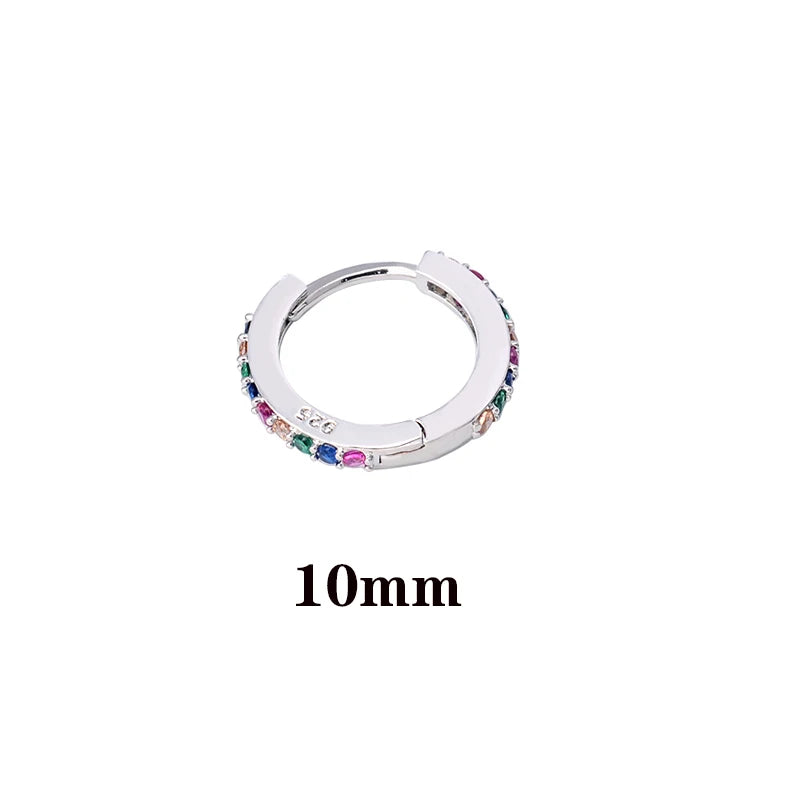 1 Pcs Fashion Exquisite Crystal Zircon Hoop Earrings for Women Rainbow Cartilage Helix Tragus Earring Stud Body Piercing Jewelry Viralgem Store