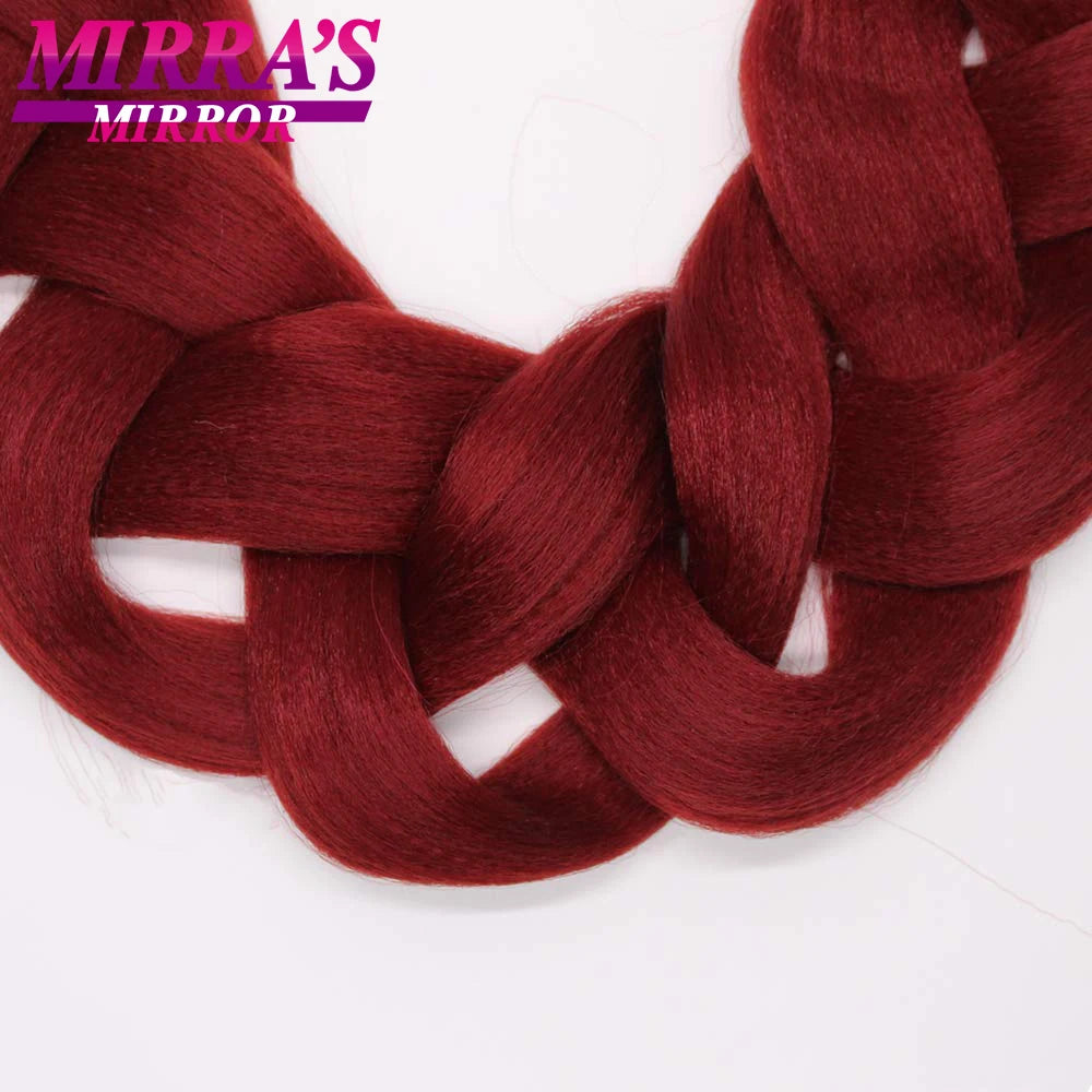 82 Inch Pure Color Jumbo Braiding Hair Extensions Synthetic Braids Ombre Hair For Box Braid Support Wholesale Mirra’s Mirror